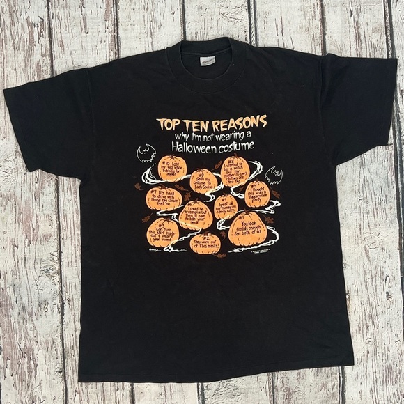 Vintage 80s Halloween Costume Pumpkin Trick or Treat 1980s tshirt - Picture 1 of 7